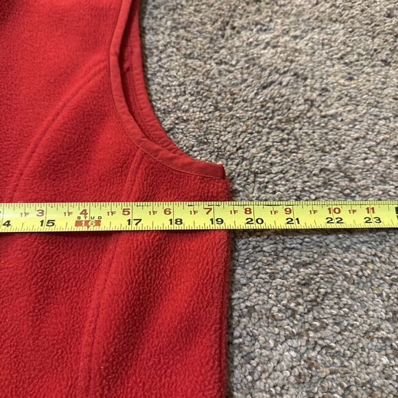 Eddie Bauer Women L Polartec Fleece Vest Red Full Zip Outdoor Hiking Gorpcore - Picture 5 of 8